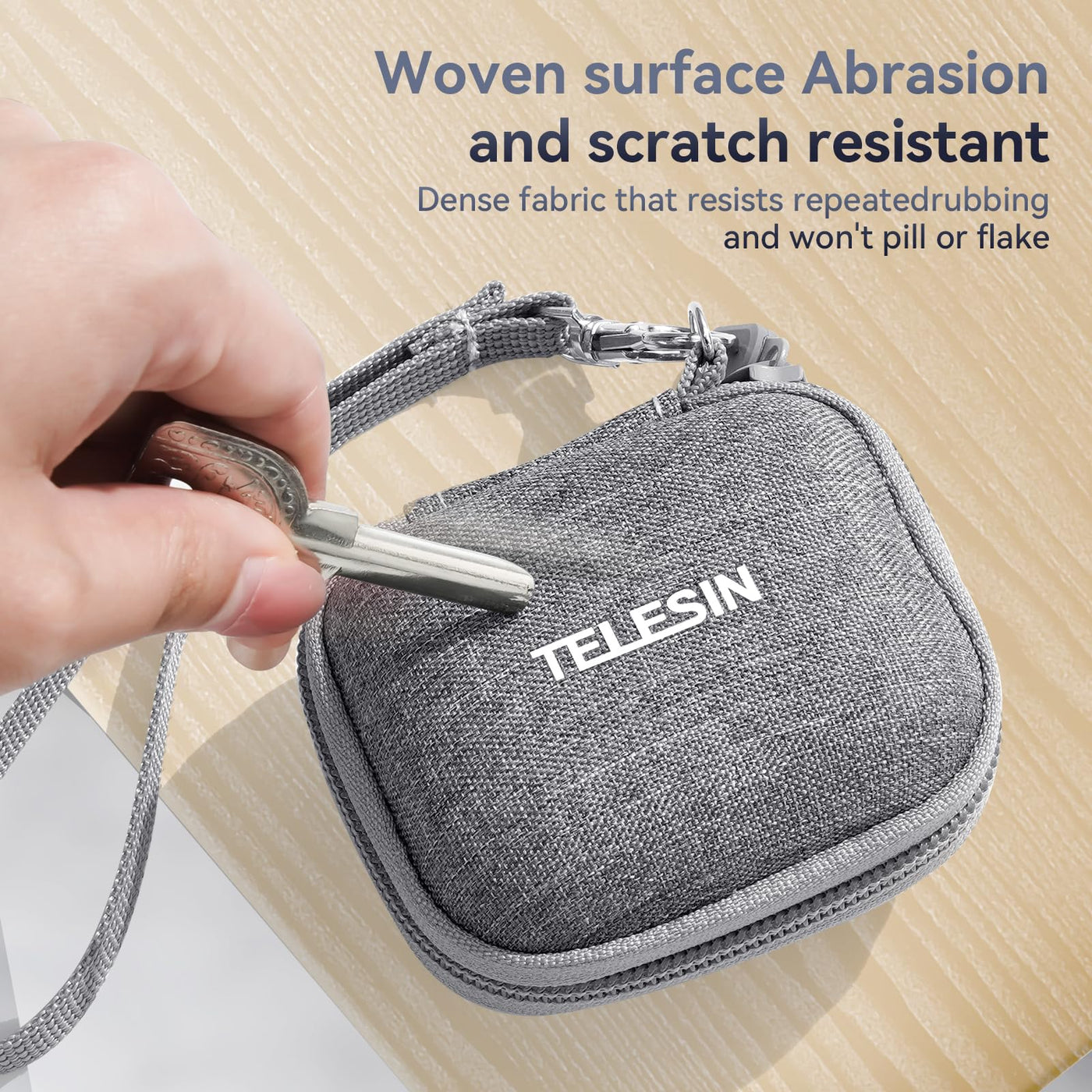 TELESIN Small Carry Case for Insta360 GO3 GO2, GoPro, DJI Osmo Action | Protective Case | Portable Storage Bag