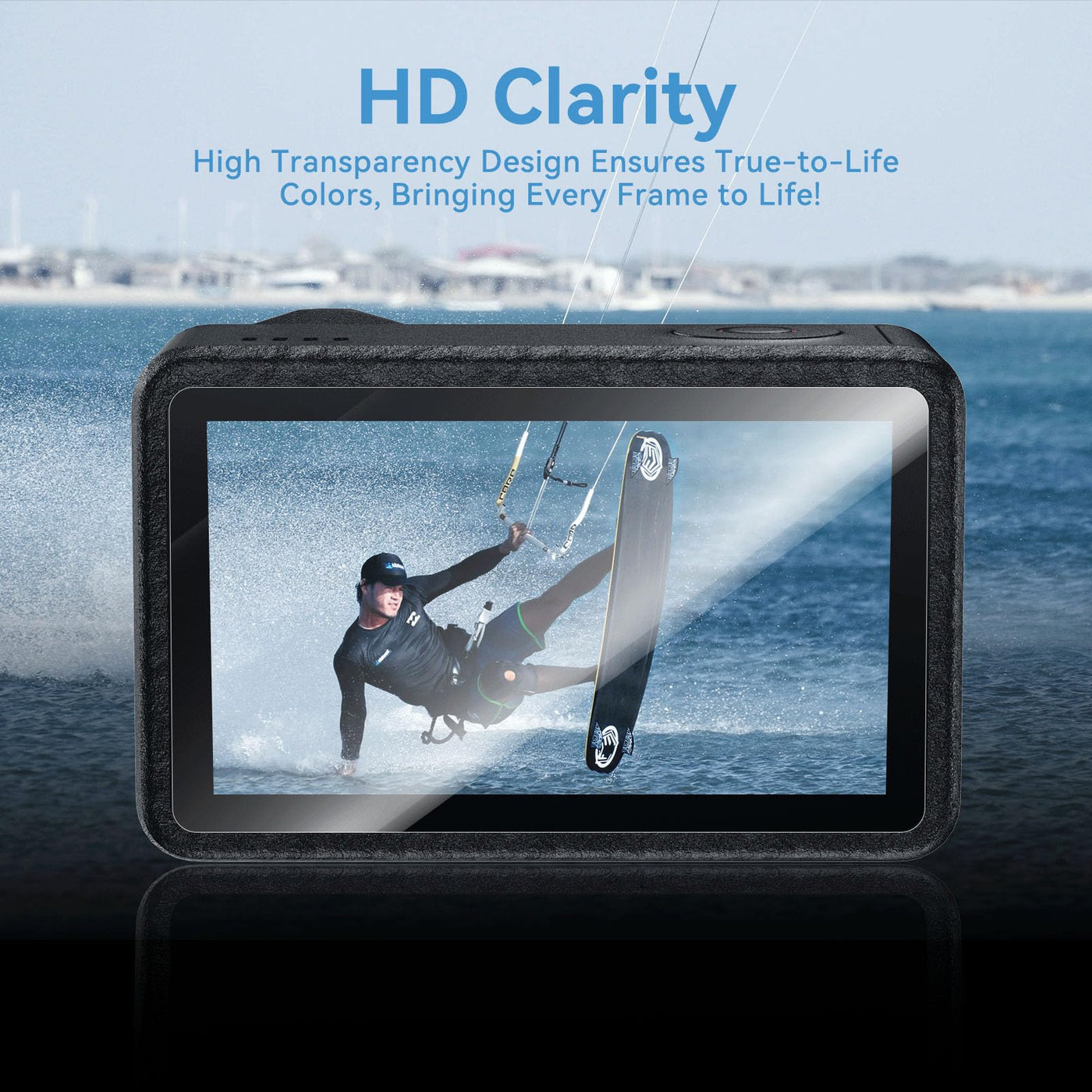 TELESIN Tempered Glass Screen Protector set for DJI Osmo Action 5 Pro Compatible with Original DJI Frame