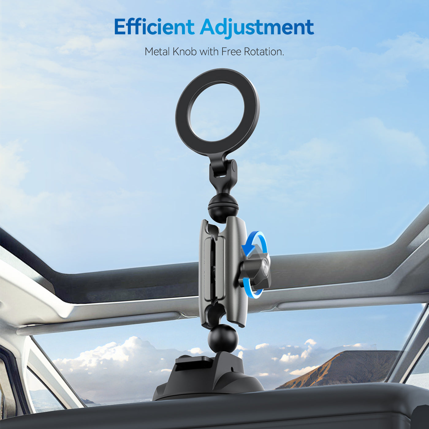 TELESIN Magnetic Suction Cup Mobile Phone Car Mount Compatible with MagSafe | 360° Adjustable Car Windshield Phone Holder Stand for iPhone Android